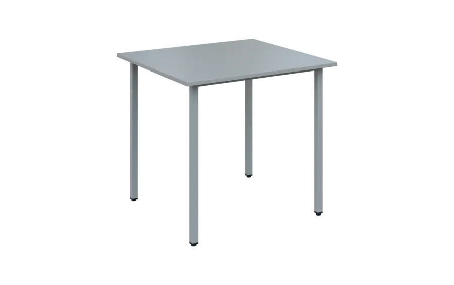 JSB 80N Jídelní stůl 800 x 800 mm, deska šedá / podnož stříbrná